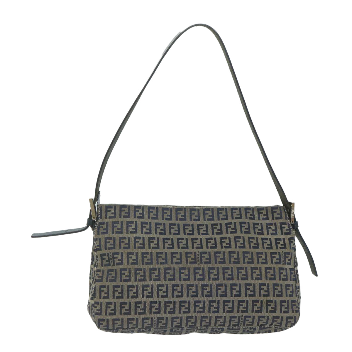 Luxury FendiZucchino Canvas Mamma Baguette Shoulder Bag Navyep2842