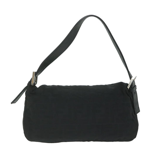 Luxury FendiZucca Canvas Mamma Baguette Shoulder Bag Blackep2859