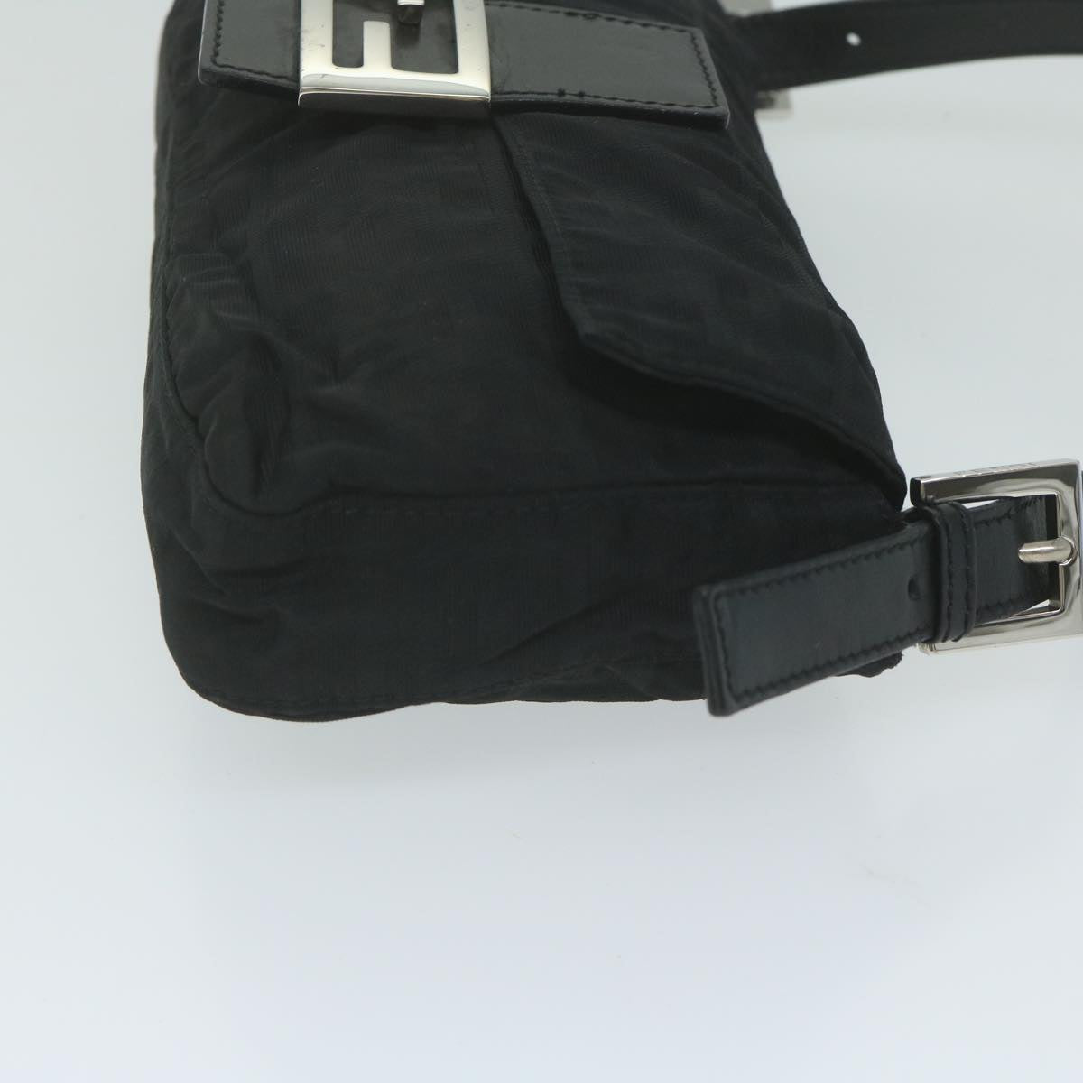 Luxury FendiZucca Canvas Mamma Baguette Shoulder Bag Blackep2859