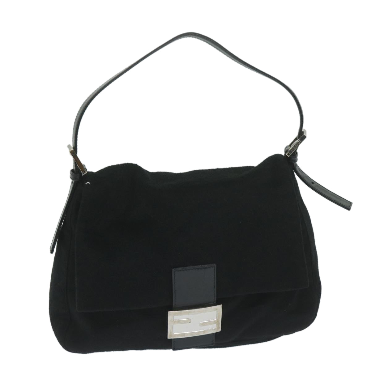 Luxury FendiMamma Baguette Shoulder Bag Felt Black 2348 26325 099ep2866