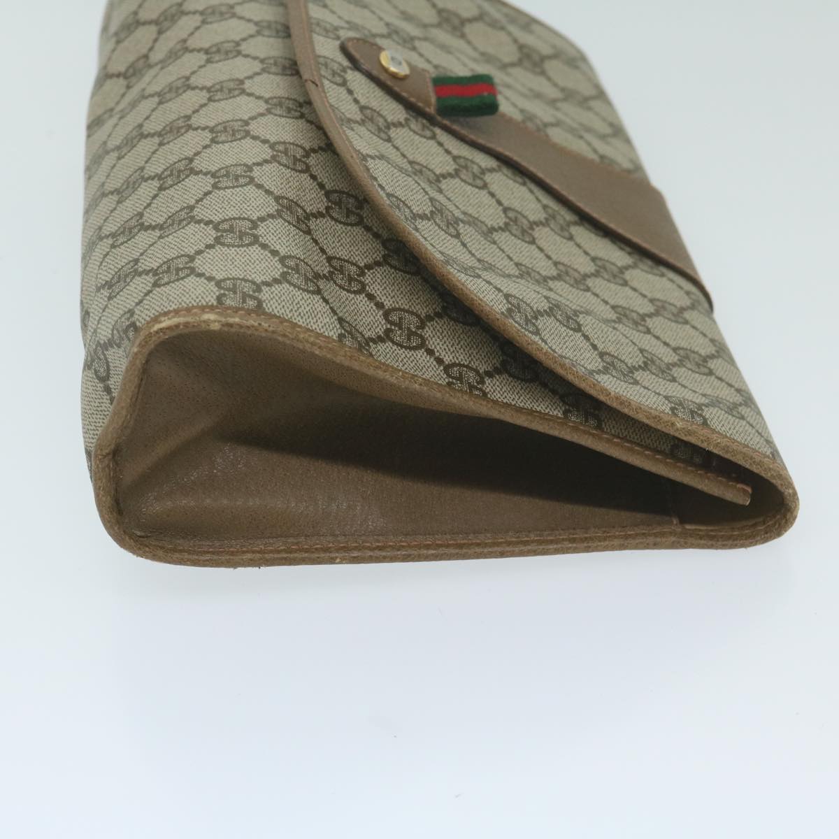 GUCCI GG Supreme Web Sherry Line Clutch Bag Beige Red 89 01 031  ep2873