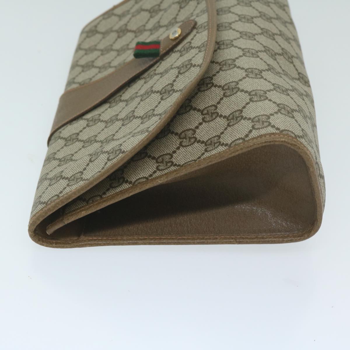 GUCCI GG Supreme Web Sherry Line Clutch Bag Beige Red 89 01 031  ep2873