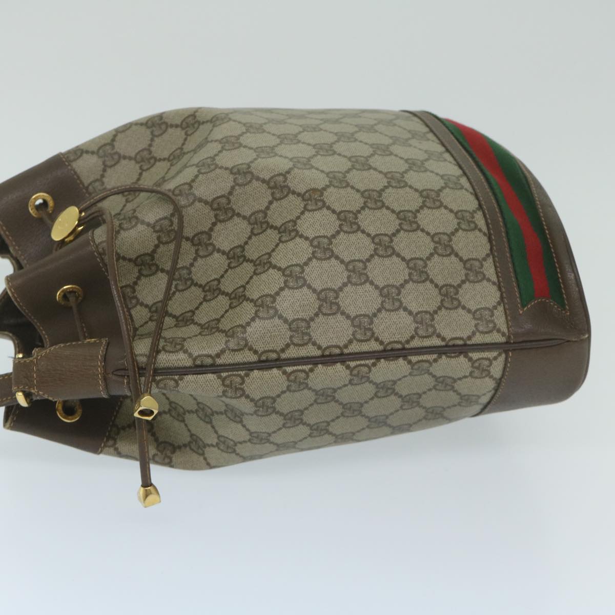 GUCCI GG Supreme Web Sherry Line Shoulder Bag Beige Red 164 02 085  ep2875