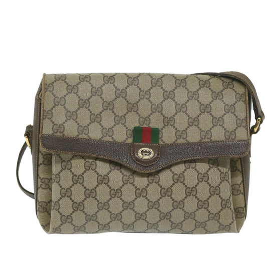 GUCCI GG Supreme Web Sherry Line Shoulder Bag Beige Red 904 02 084  ep2885