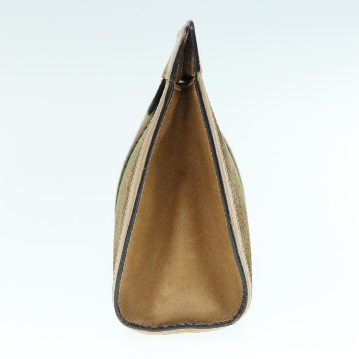 GUCCI Web Sherry Line Clutch Bag Suede Brown Red Green 67 014 2126  ep2886