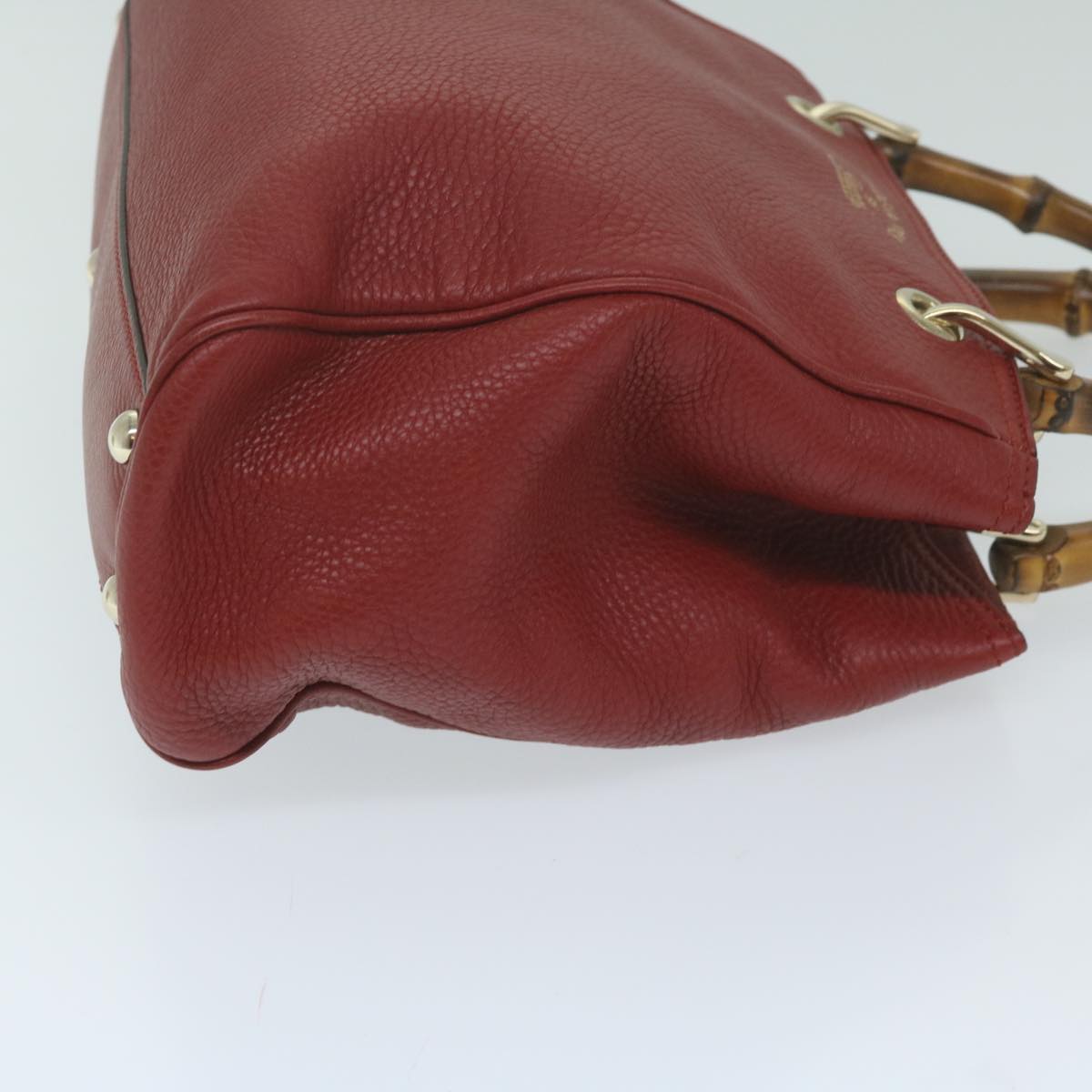 GUCCI Bamboo Hand Bag Leather Red 336032  ep2891