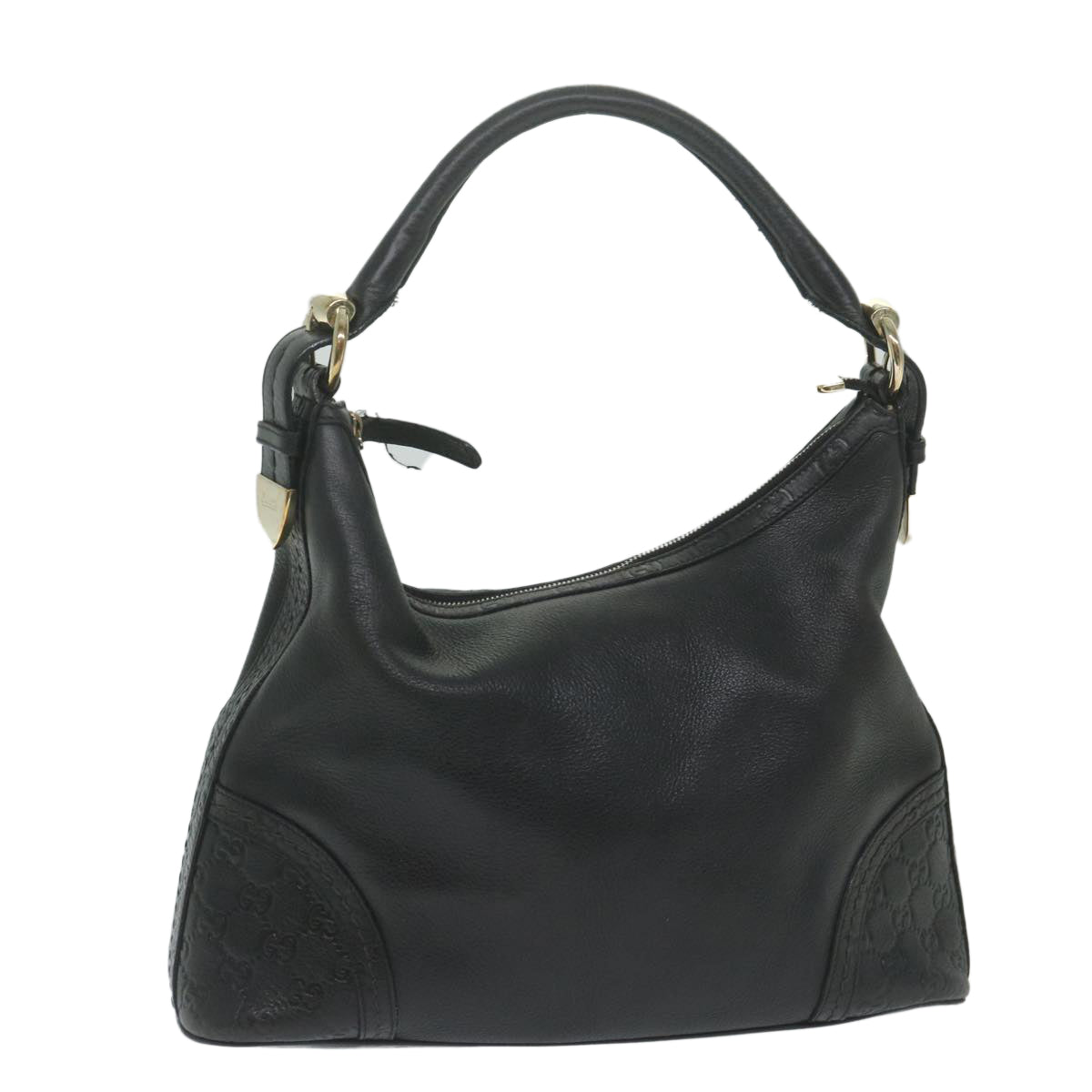 GUCCI GG Canvas Guccissima Shoulder Bag Leather Black 181515  ep2906