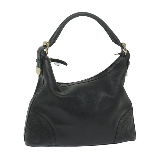 GUCCI GG Canvas Guccissima Shoulder Bag Leather Black 181515  ep2906