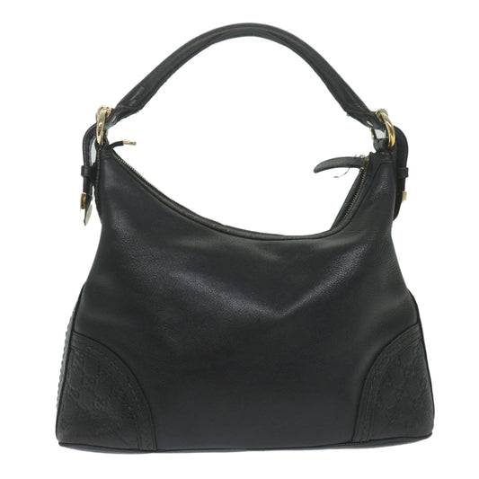 GUCCI GG Canvas Guccissima Shoulder Bag Leather Black 181515  ep2906