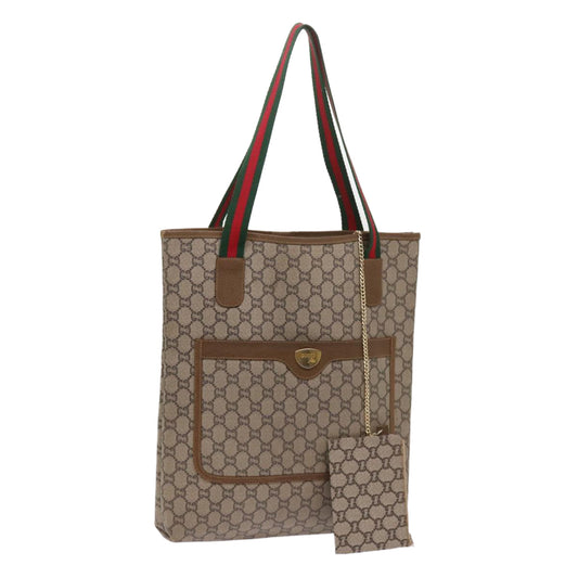GUCCI GG Plus Supreme Web Sherry Line Tote Bag Beige Red Green  ep2938