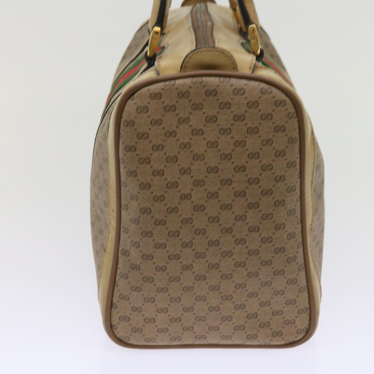 GUCCI Micro GG Supreme Web Sherry Line Boston Bag Beige Red Green  ep2939