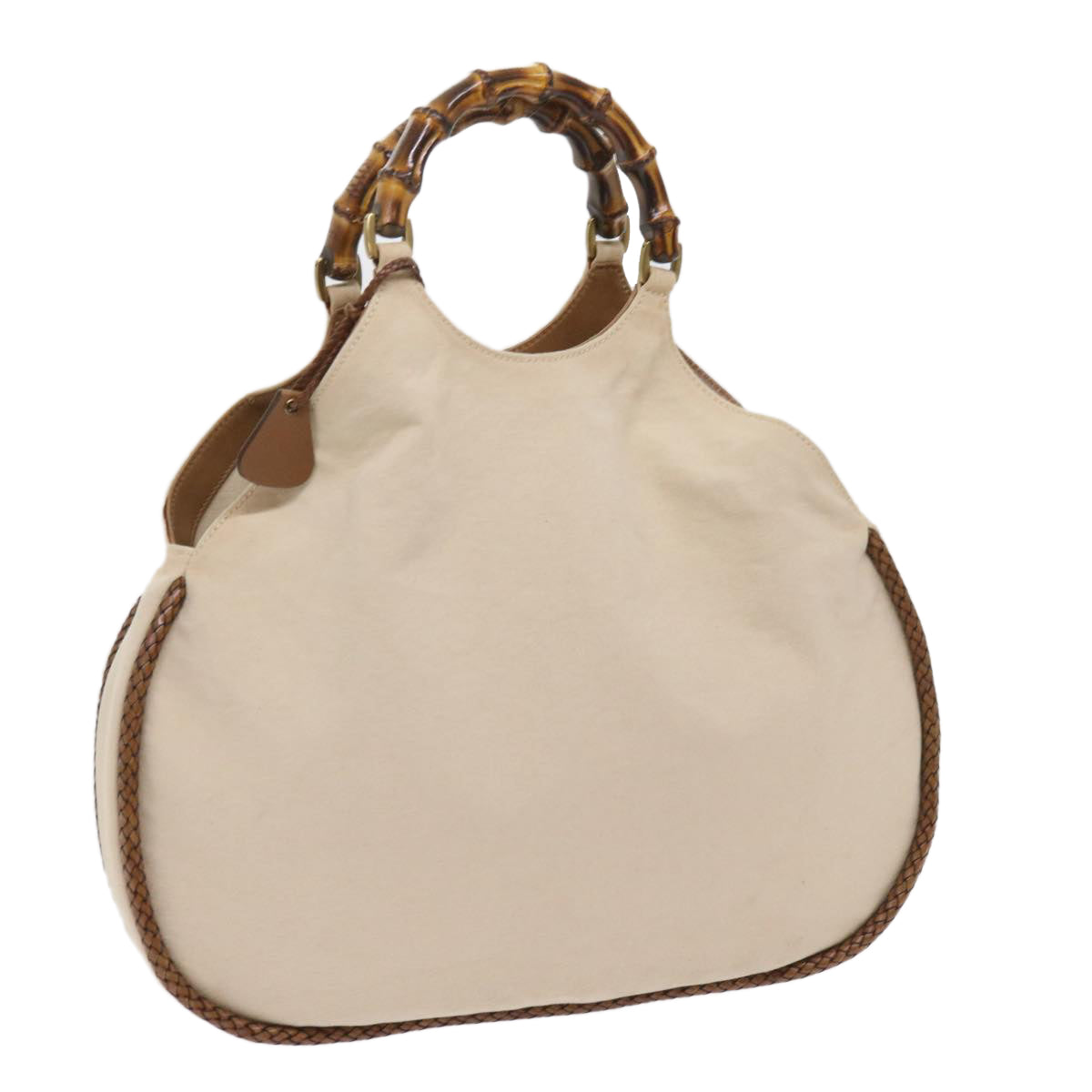 GUCCI Bamboo Hand Bag Canvas Beige 109129  ep2956
