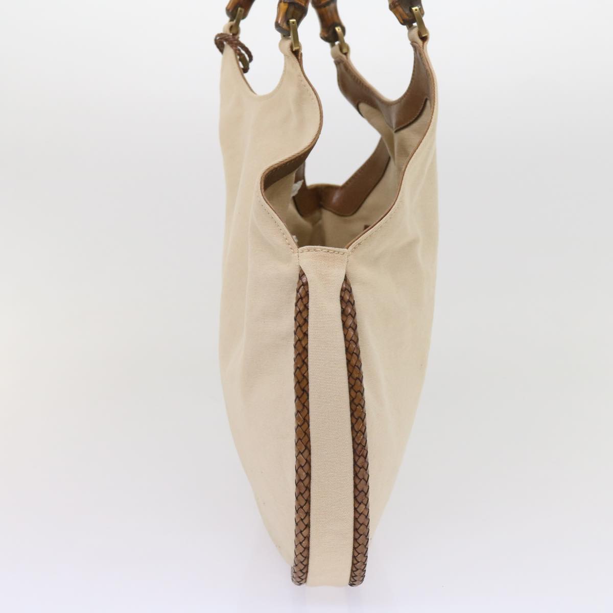 GUCCI Bamboo Hand Bag Canvas Beige 109129  ep2956