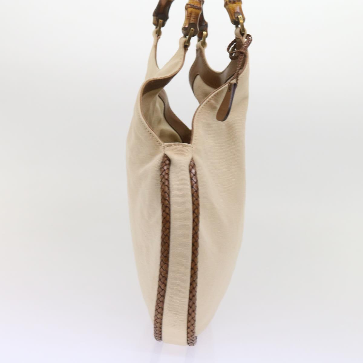 GUCCI Bamboo Hand Bag Canvas Beige 109129  ep2956