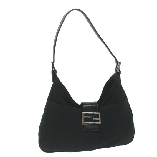 Luxury FendiMamma Baguette Shoulder Bag Nylon Blackep3008