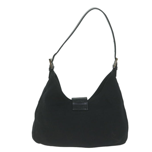 Luxury FendiMamma Baguette Shoulder Bag Nylon Blackep3008