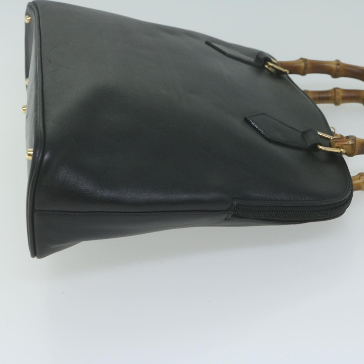 GUCCI Bamboo Hand Bag Leather 2way Black 000 0289  ep3042