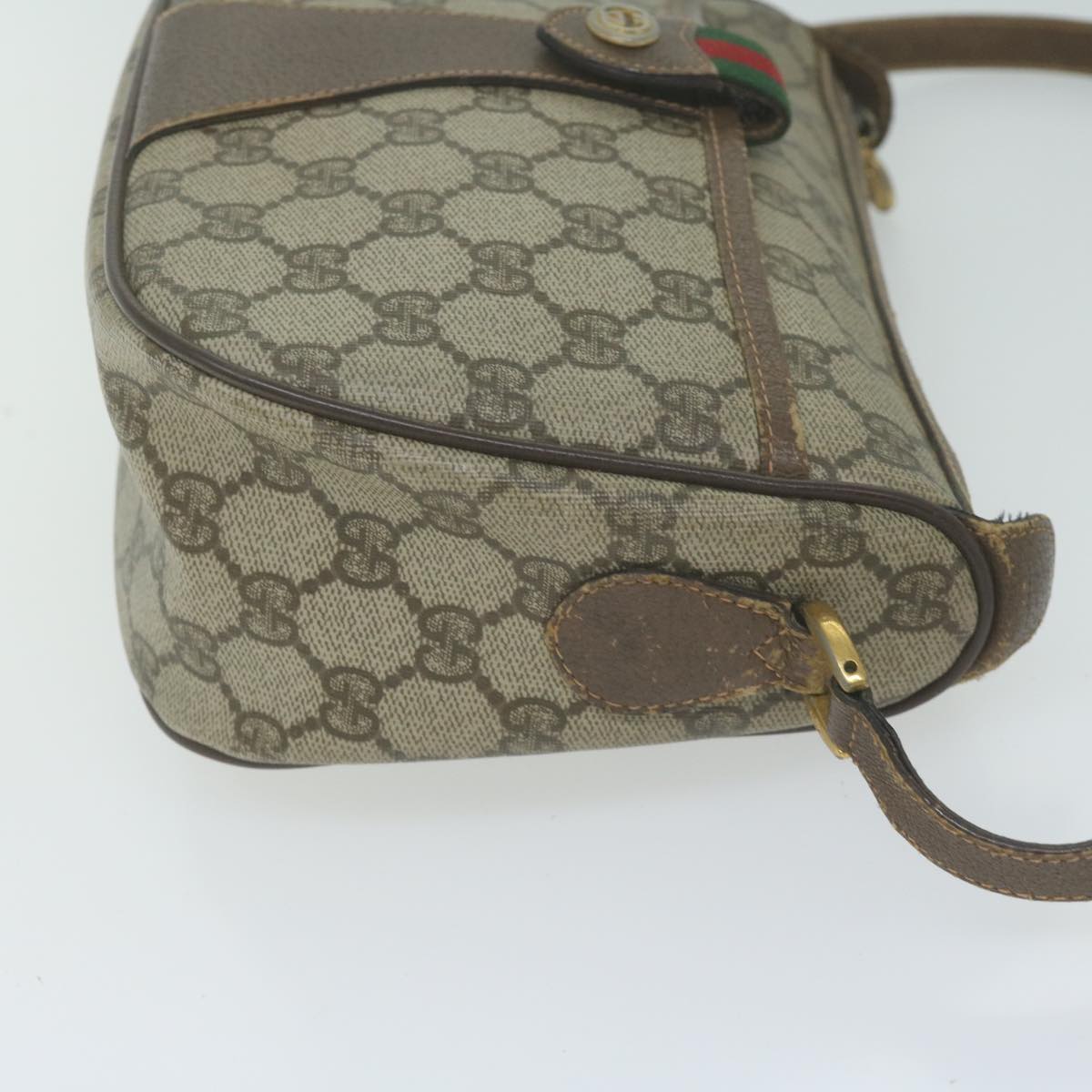 GUCCI GG Supreme Web Sherry Line Shoulder Bag PVC Beige 89 02 032  ep3063