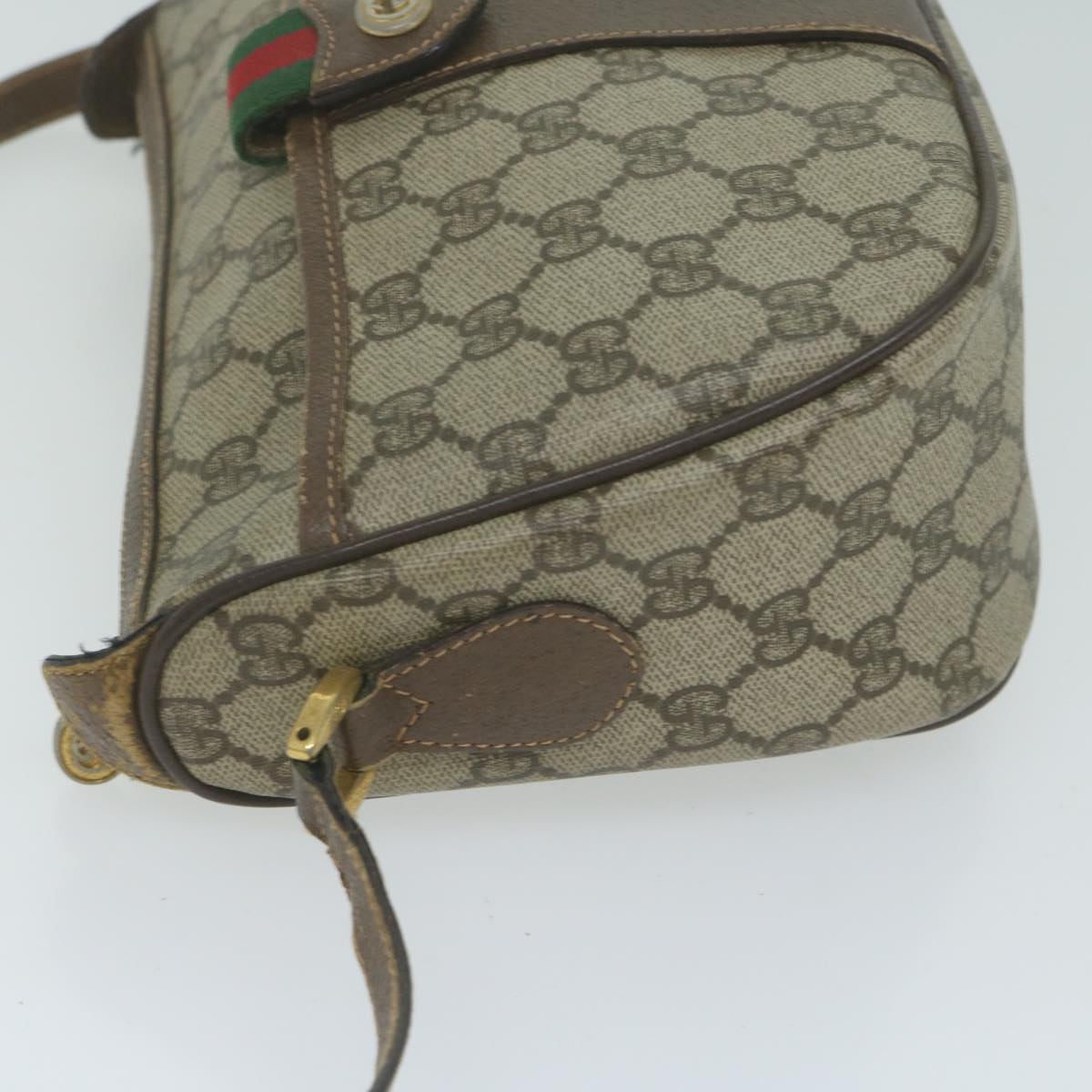 GUCCI GG Supreme Web Sherry Line Shoulder Bag PVC Beige 89 02 032  ep3063
