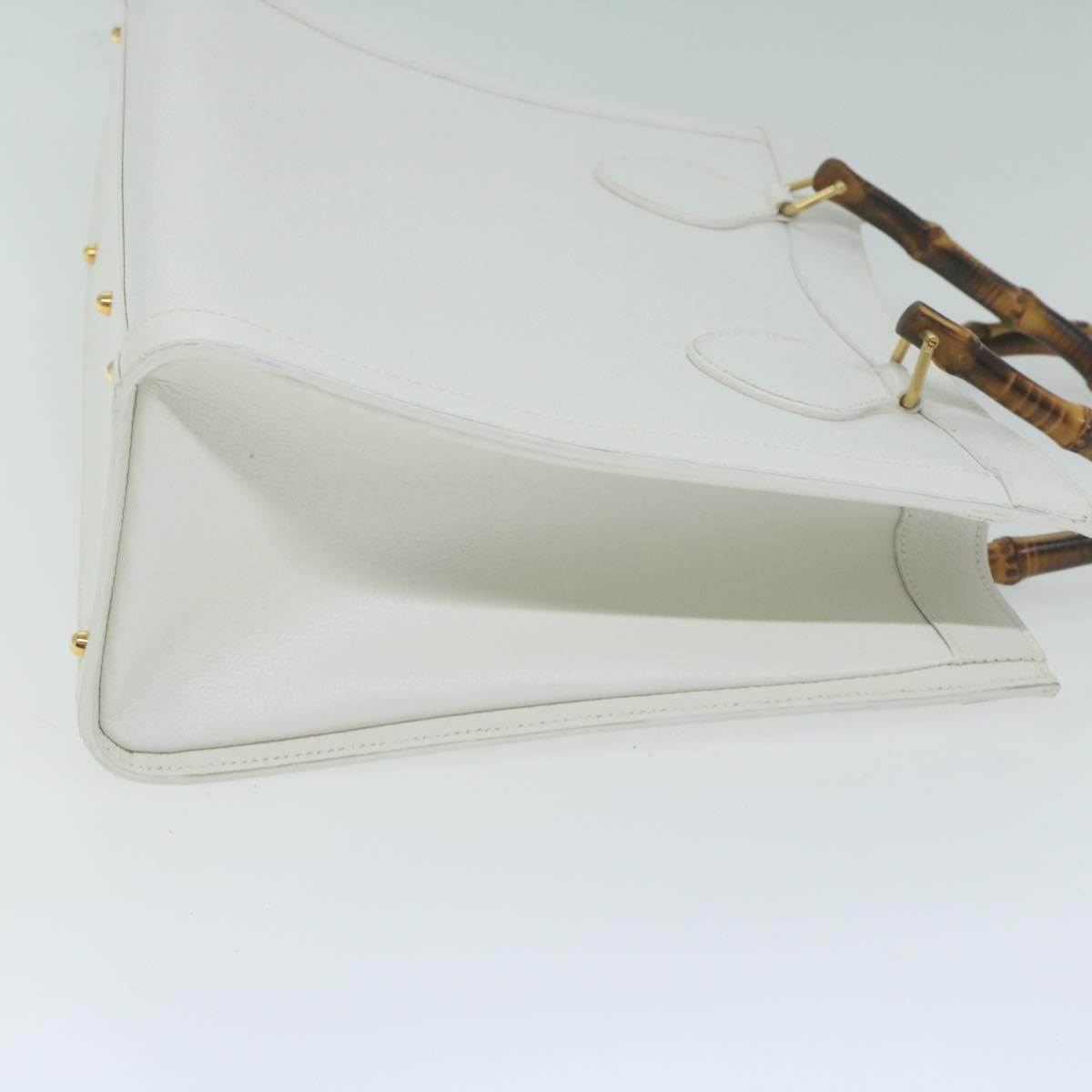 GUCCI Bamboo Hand Bag Leather White 002 0260 2615  ep3064
