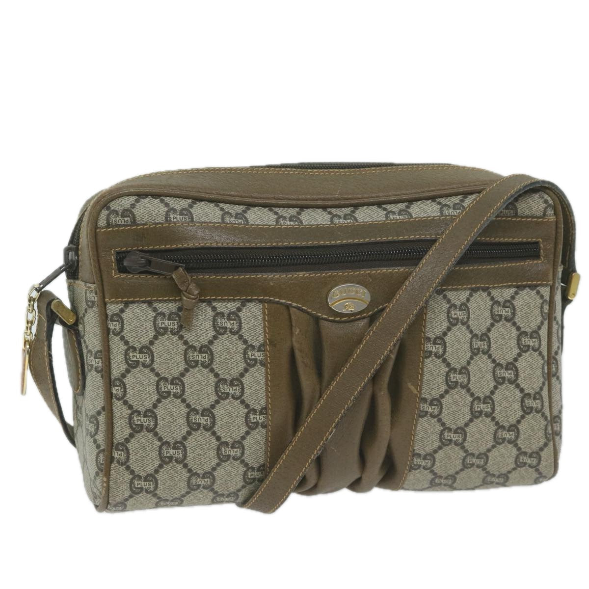 GUCCI GG Plus Supreme Shoulder Bag PVC Beige  ep3065