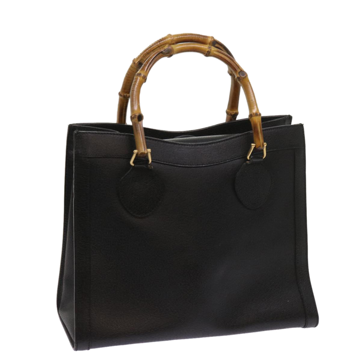 GUCCI Bamboo Hand Bag Leather Black 002 1186 0260  ep3068