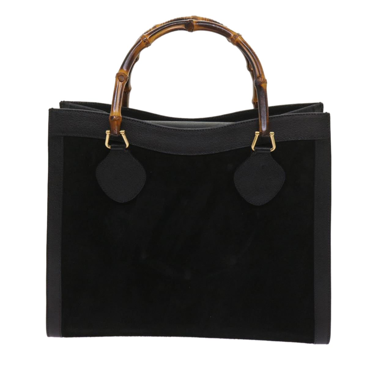 GUCCI Bamboo Hand Bag Suede Black 002 1186 0260  ep3069
