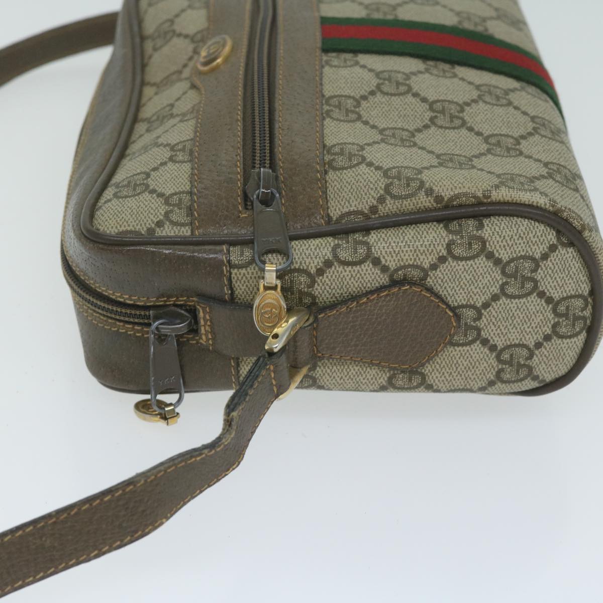 GUCCI GG Supreme Web Sherry Line Shoulder Bag Beige Red Green  ep3088
