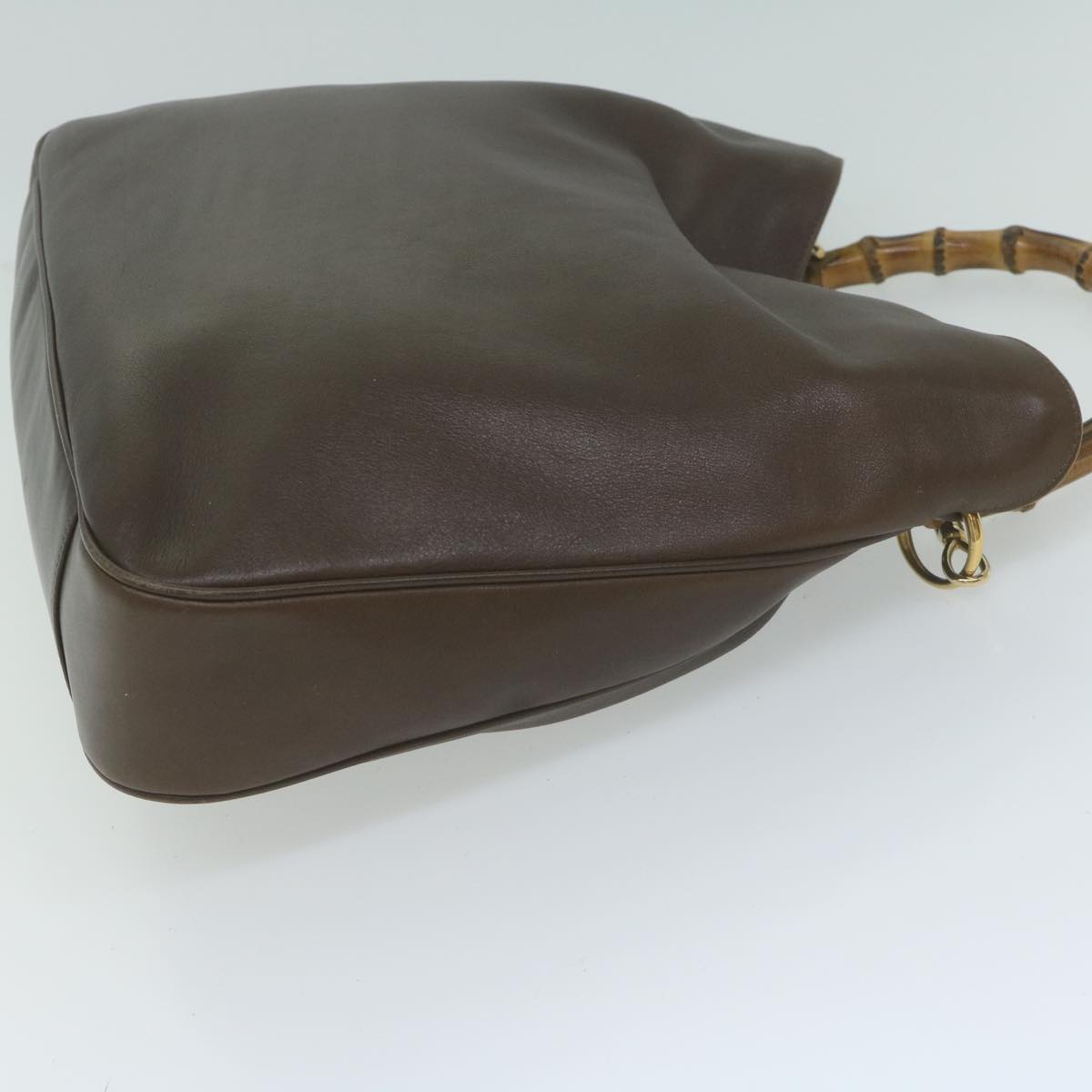GUCCI Bamboo Shoulder Bag Leather 2way Brown 001 1705 1577  ep3101