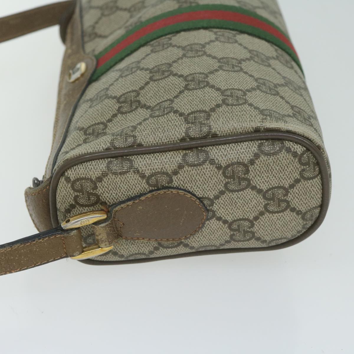 GUCCI GG Supreme Web Sherry Line Shoulder Bag PVC Beige 89 02 018  ep3109