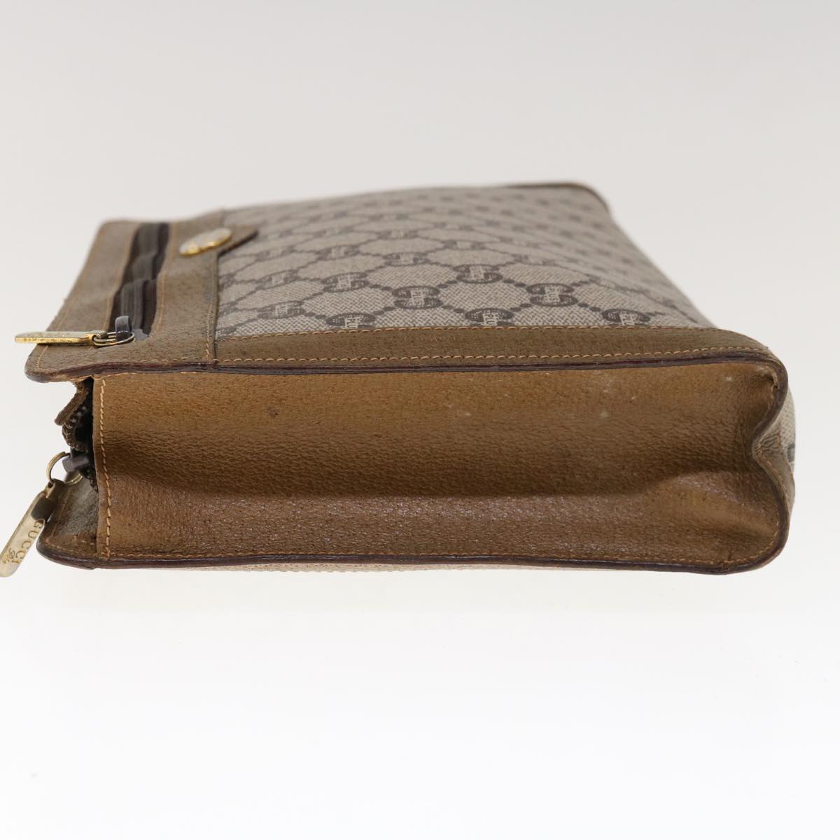 GUCCI GG Plus Supreme Clutch Bag PVC Leather Beige  ep3130