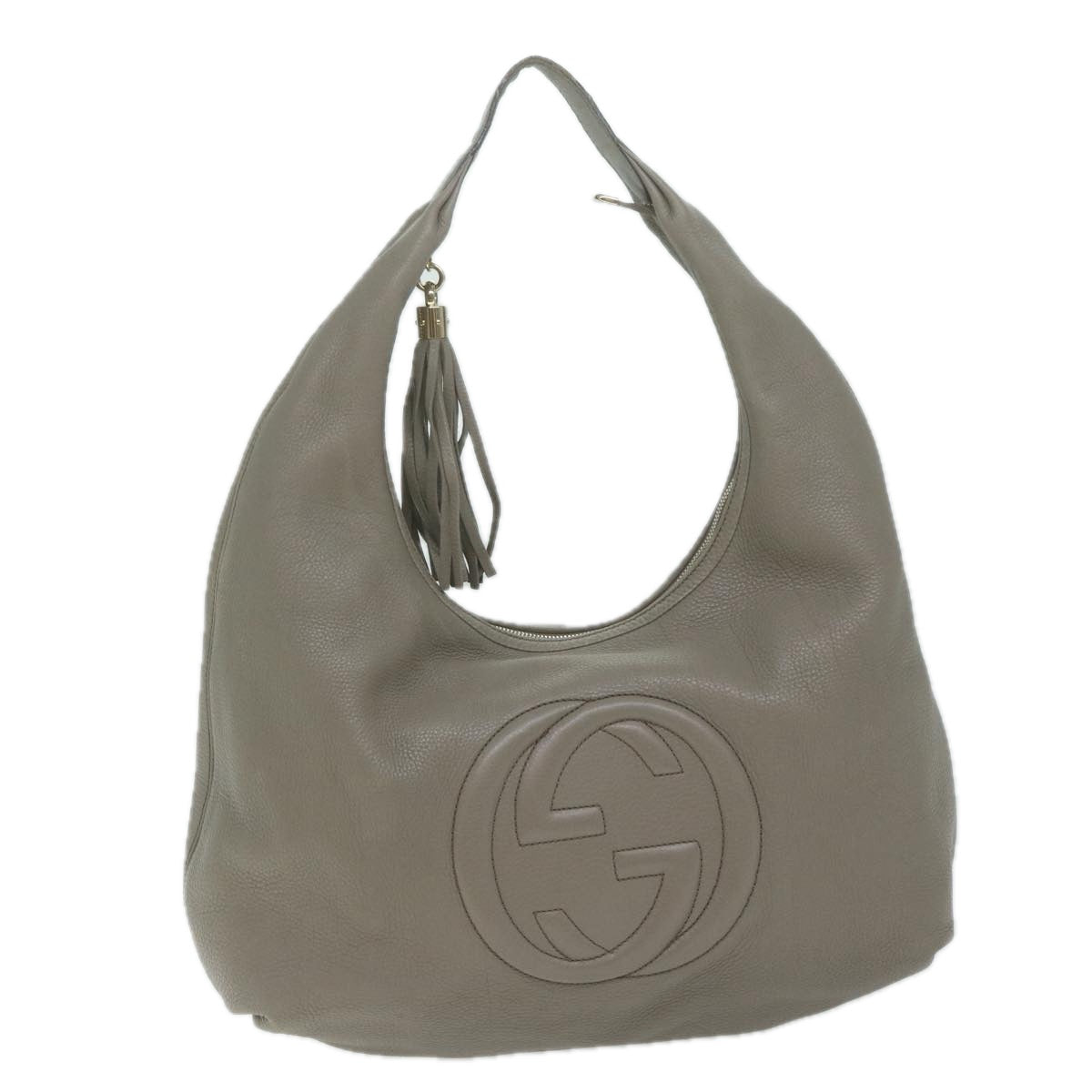 GUCCI Soho Shoulder Bag Leather Gray 282304  ep3131