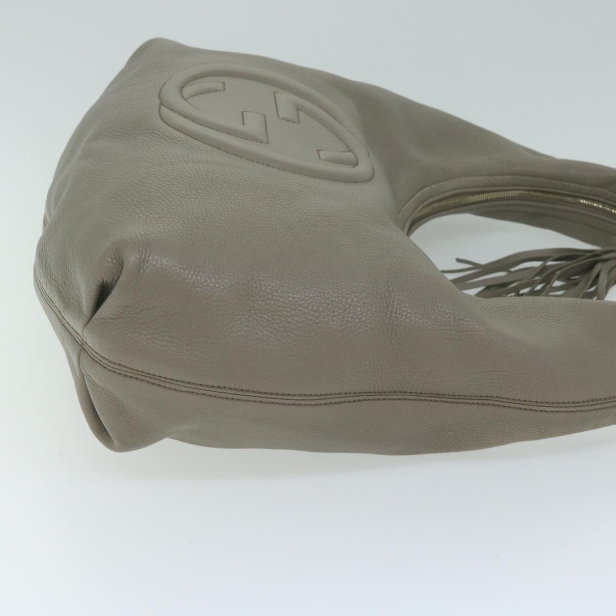 GUCCI Soho Shoulder Bag Leather Gray 282304  ep3131