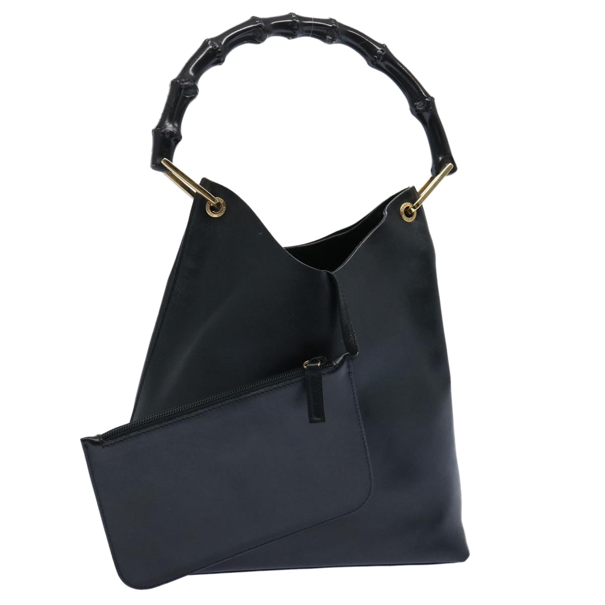 GUCCI Bamboo Shoulder Bag Leather Black 001 2113 1577  ep3182