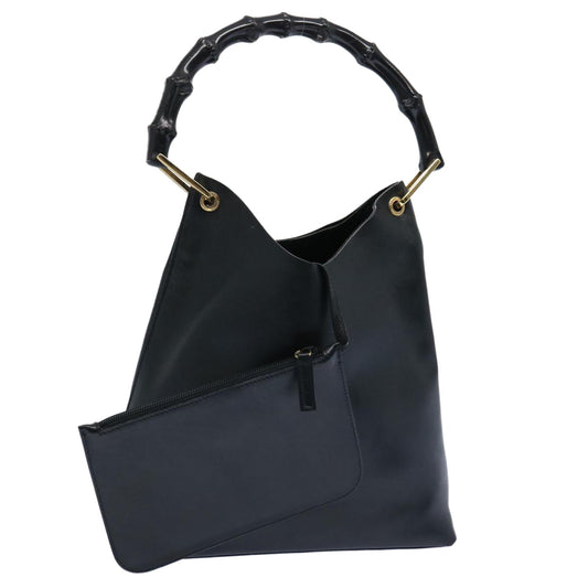 GUCCI Bamboo Shoulder Bag Leather Black 001 2113 1577  ep3182