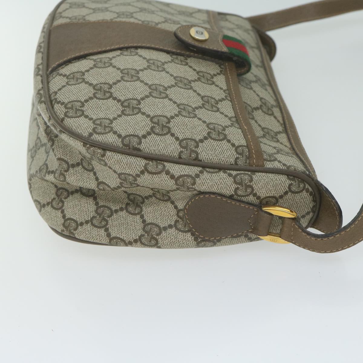 GUCCI GG Supreme Web Sherry Line Shoulder Bag PVC Beige 89 02 032  ep3199