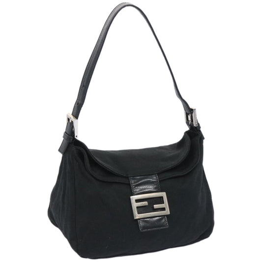 Luxury FendiMamma Baguette Shoulder Bag Nylon Blackep3241