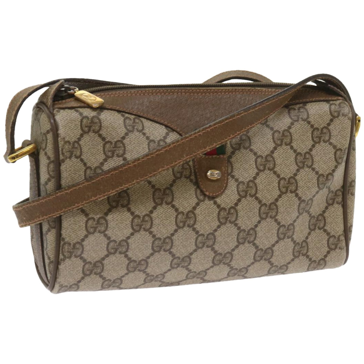 GUCCI GG Supreme Web Sherry Line Shoulder Bag PVC Beige 89 02 018  ep3292