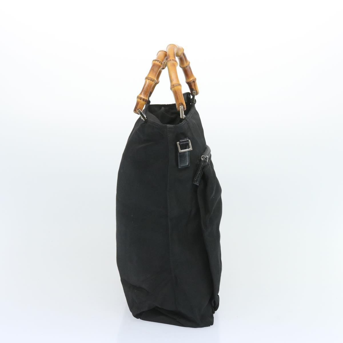 GUCCI Bamboo Hand Bag Nylon Black 002 3754 0506  ep3367
