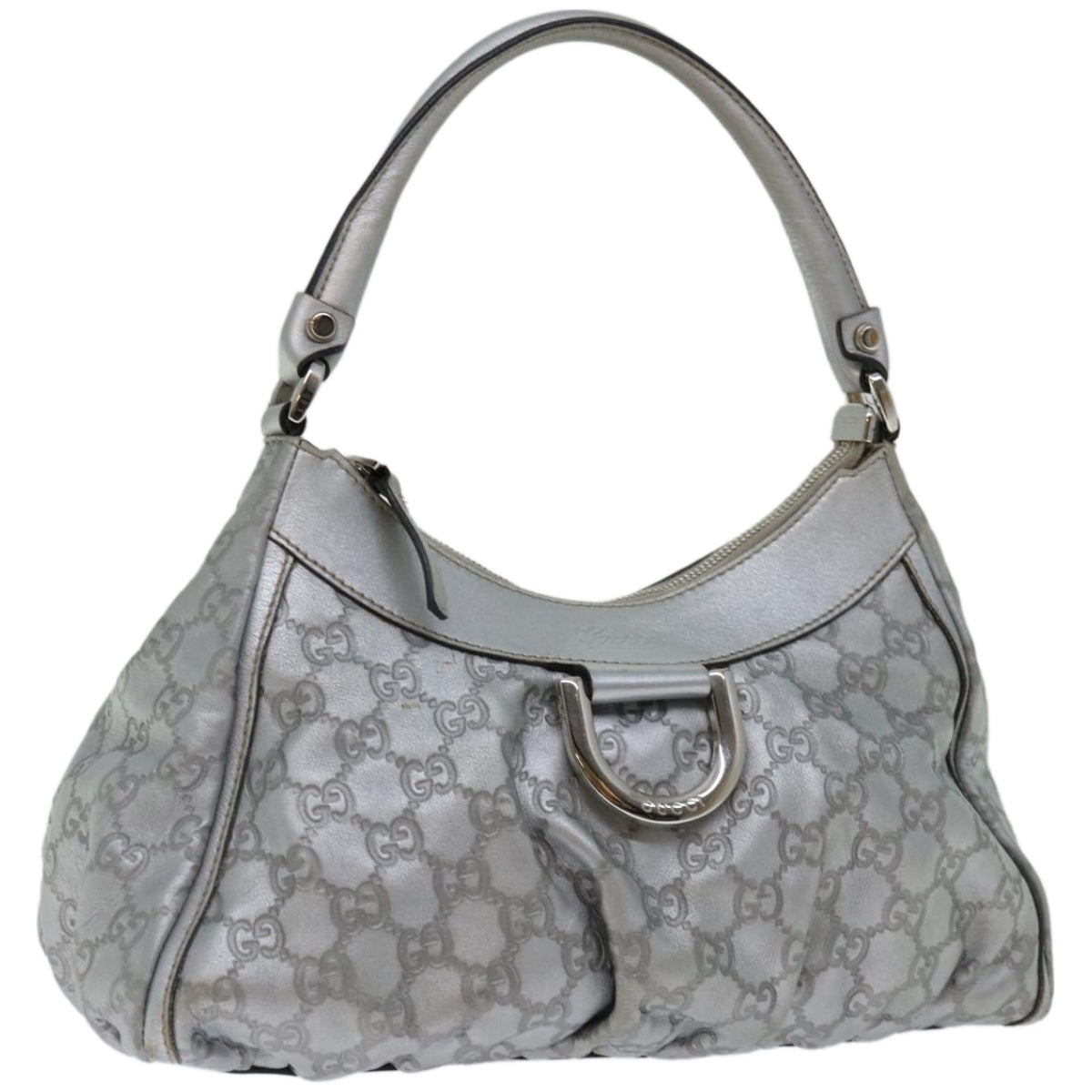 GUCCI GG Canvas Guccissima Hand Bag Silver 190525  ep3397