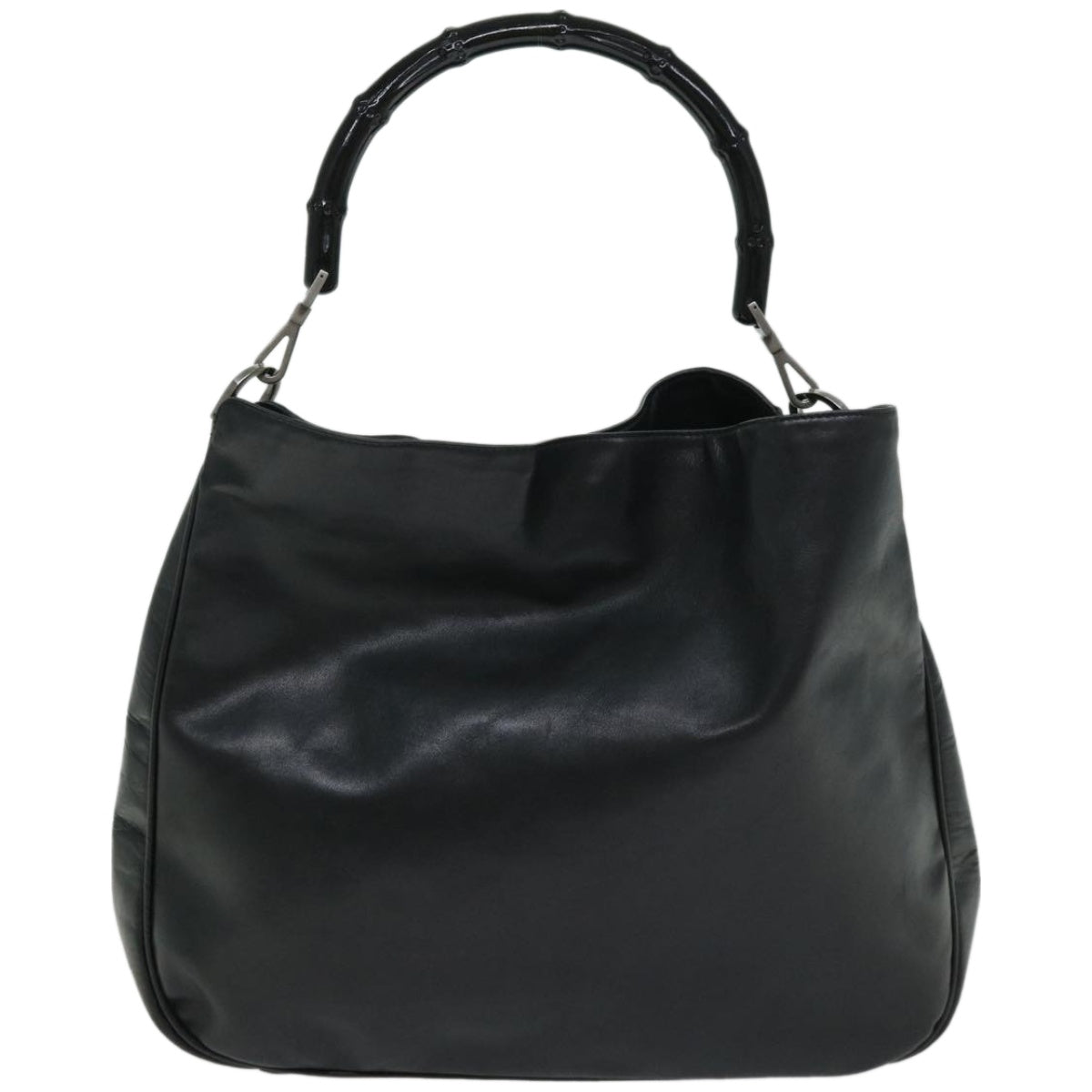 GUCCI Bamboo Hand Bag Leather Black 001 1577 2404  ep3430