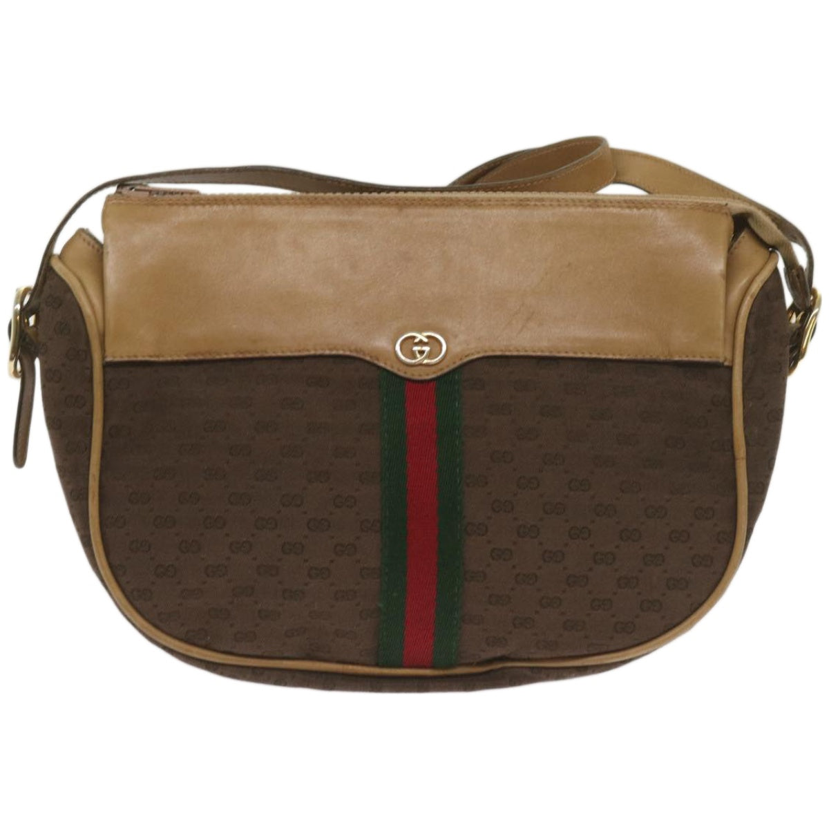 GUCCI Micro GG Canvas Web Sherry Line Shoulder Bag Brown 67 01 4001  ep3482
