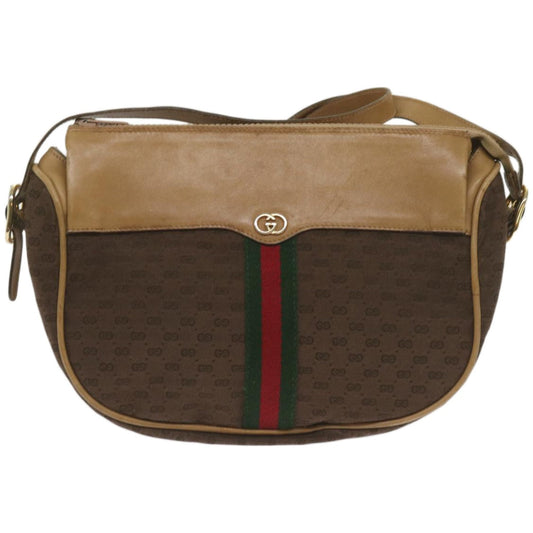GUCCI Micro GG Canvas Web Sherry Line Shoulder Bag Brown 67 01 4001  ep3482