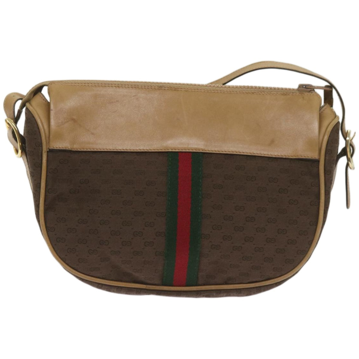 GUCCI Micro GG Canvas Web Sherry Line Shoulder Bag Brown 67 01 4001  ep3482