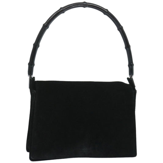 GUCCI Bamboo Hand Bag Suede Black 001 3239  ep3491