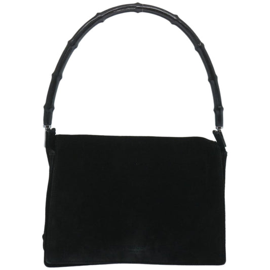 GUCCI Bamboo Hand Bag Suede Black 001 3239  ep3491