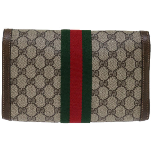 GUCCI GG Supreme Web Sherry Line Clutch Bag Beige Red 41 014 3087 25  ep3495