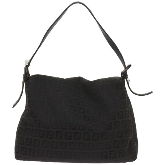 Luxury FendiZucchino Canvas Mamma Baguette Shoulder Bag Blackep3527