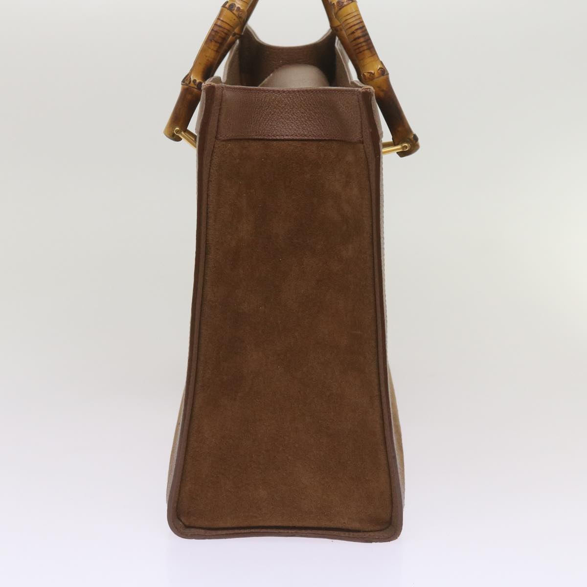 GUCCI Bamboo Hand Bag Suede Brown 002 1095  ep3536
