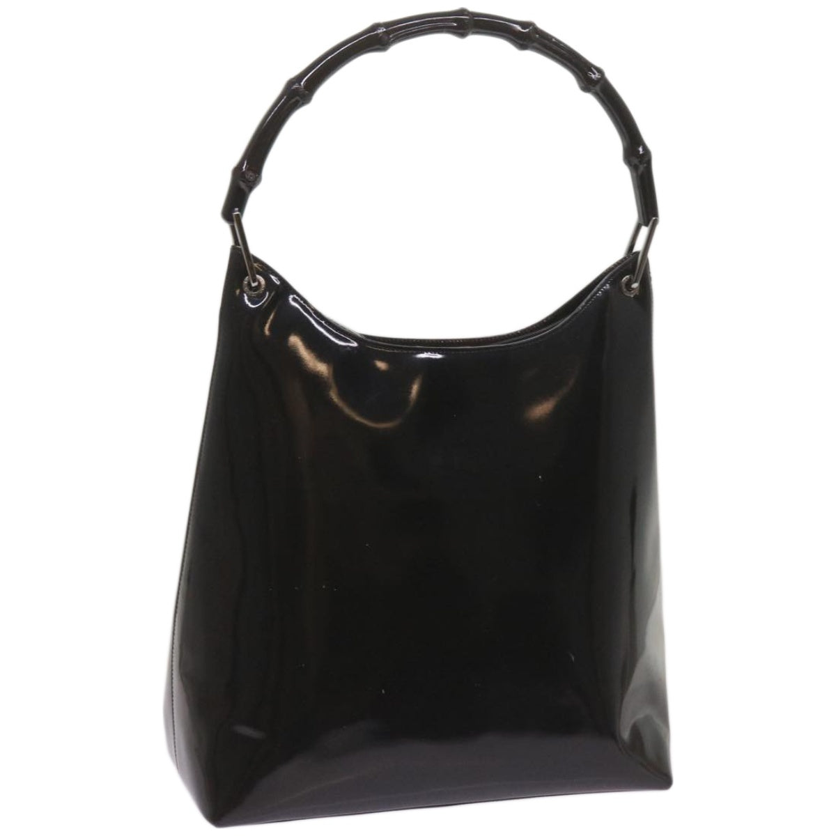 GUCCI Bamboo Hand Bag Leather Black  ep3537